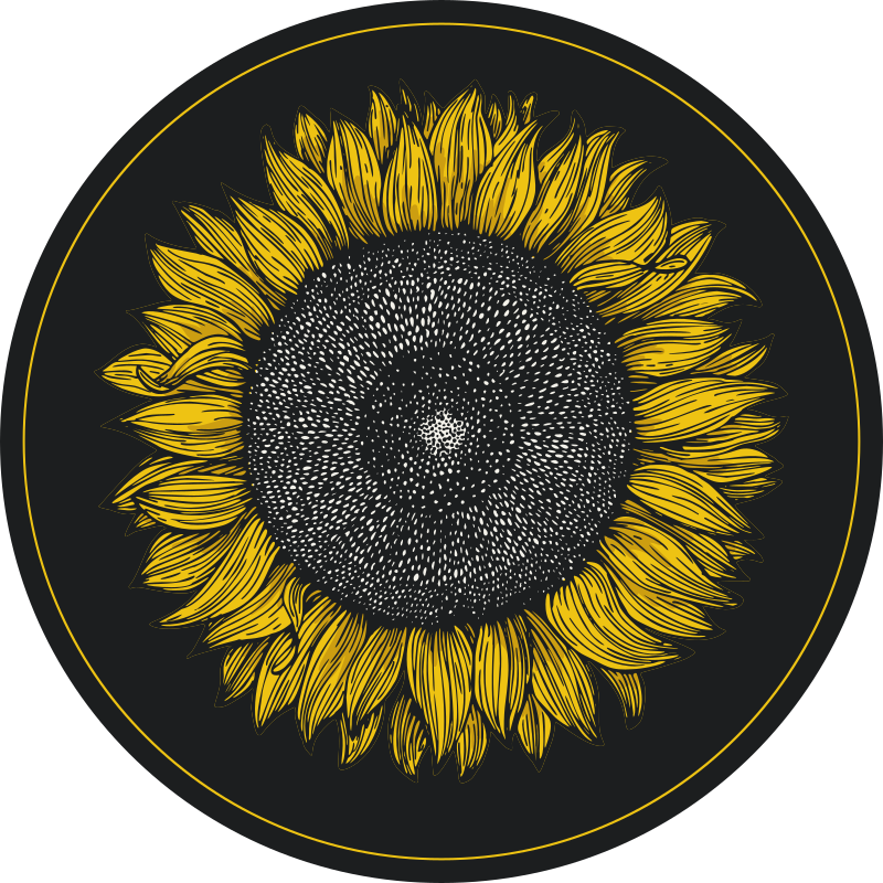 Vinyl Teppich Blumen großes sonnenblumen-design - TenStickers