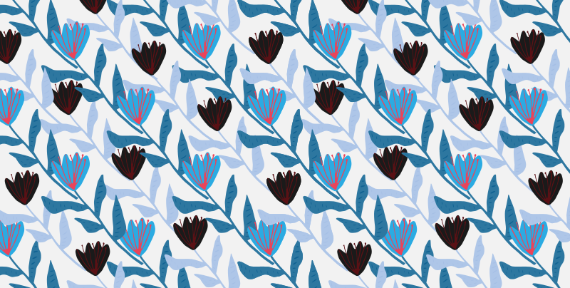 Vinyl Teppich Blumen botanische blattanordnung - TenStickers