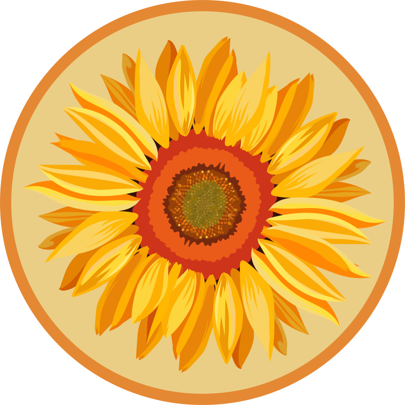 Vinyl Teppich Blumen sonnenblume rund - TenStickers