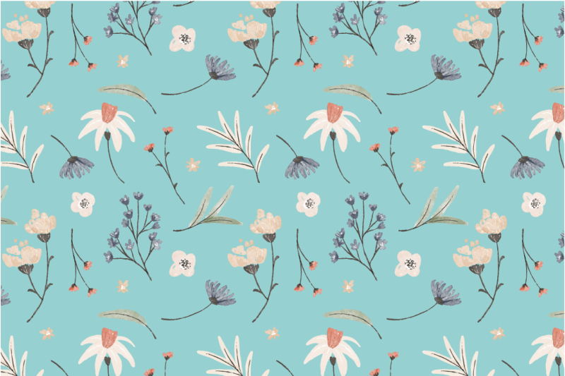 Vinyl Teppich Blumen blühende blumenmuster - TenStickers