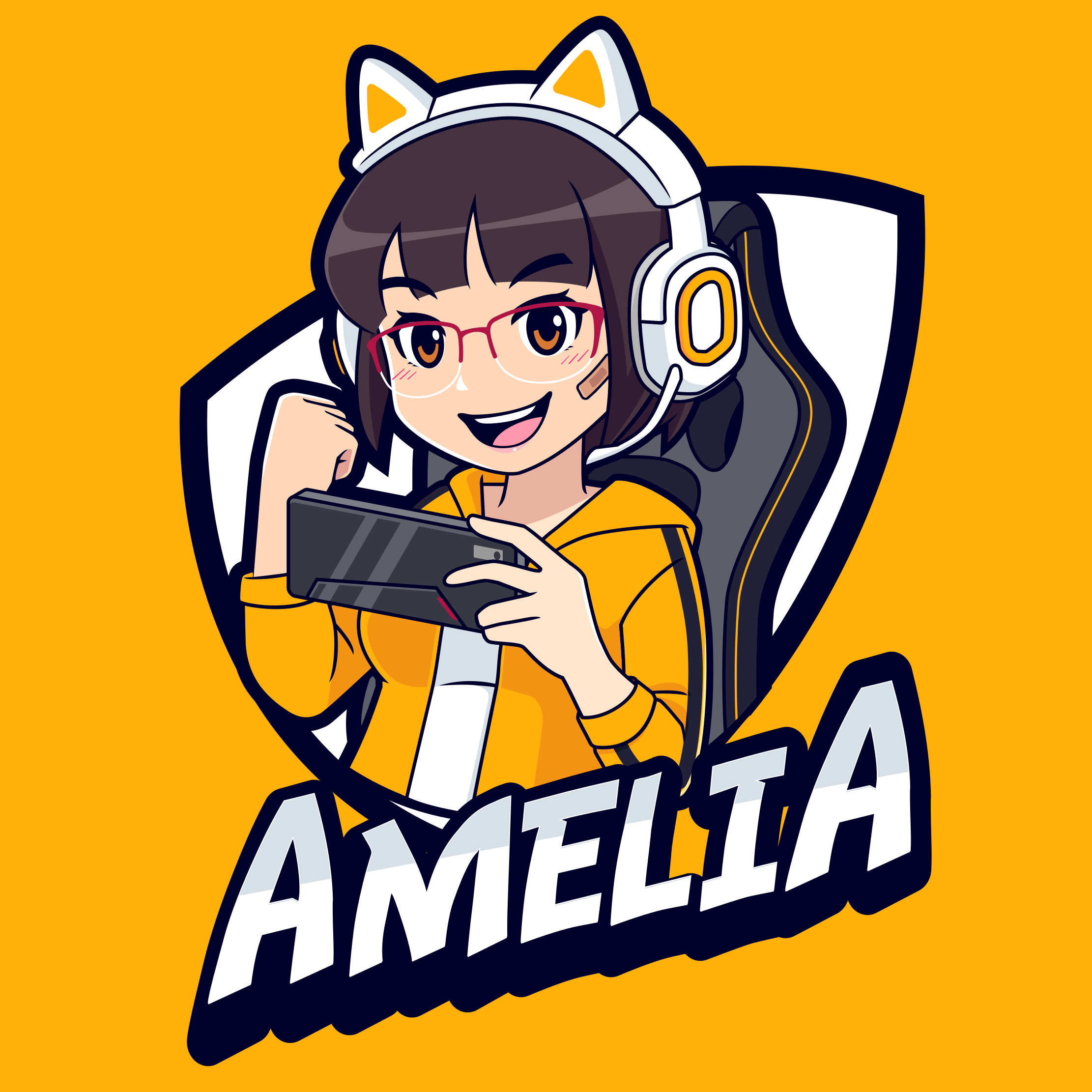 Vinyl teppich jugendzimmer mit individuellem gaming-porträt - TenStickers