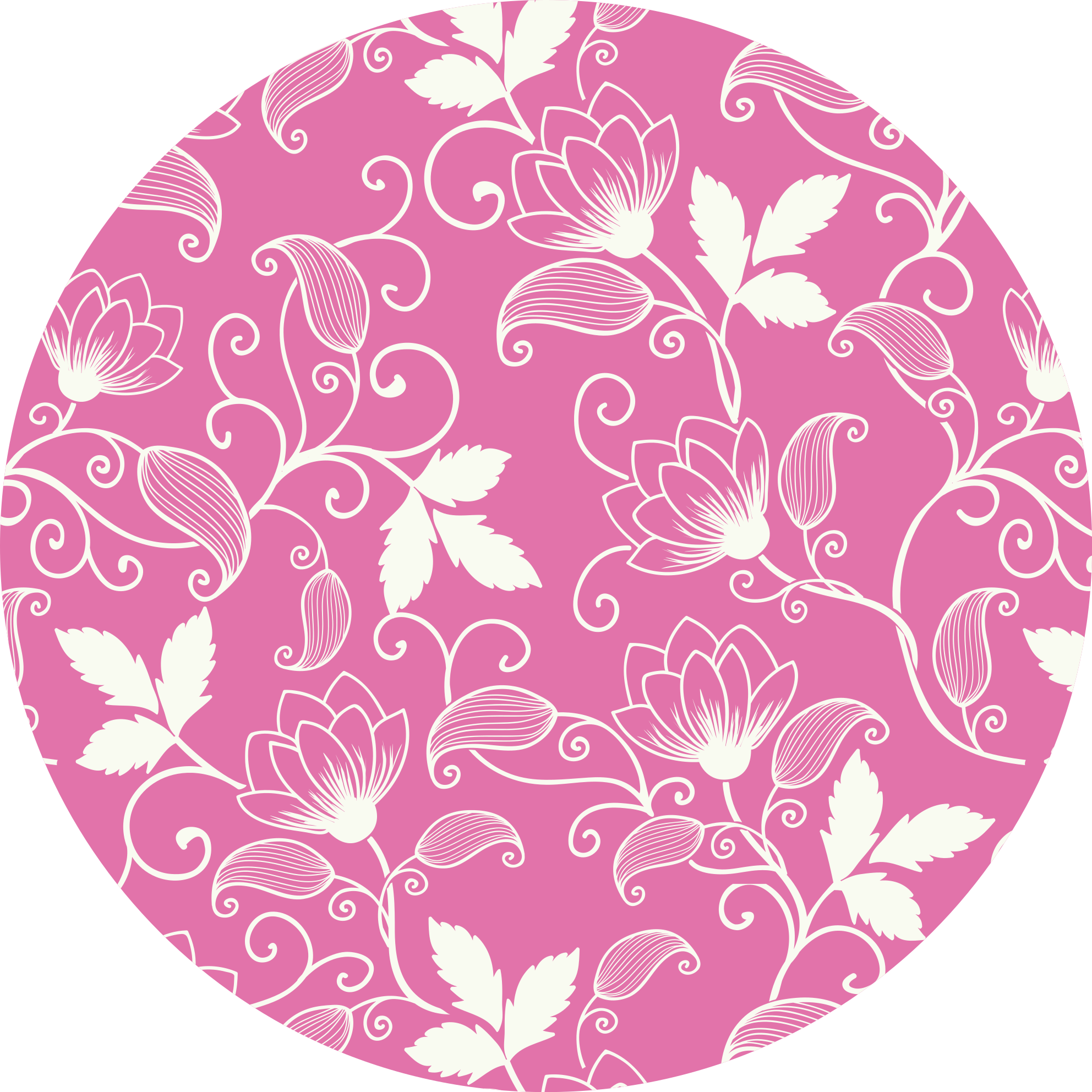 Vinyl Teppich Blumen rosa blumenwirbel - TenStickers