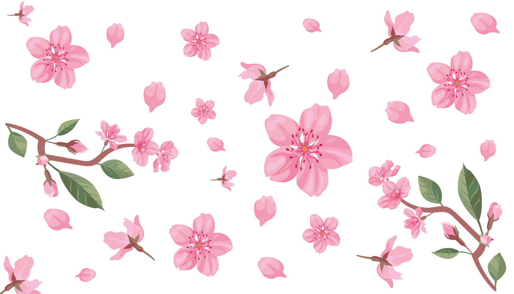 Vinyl Teppich Blumen rosa blütenmotiv - TenStickers