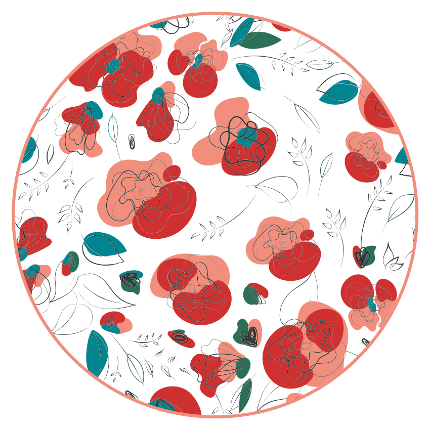 Vinyl teppich blumen blühendes blumenelement - TenStickers