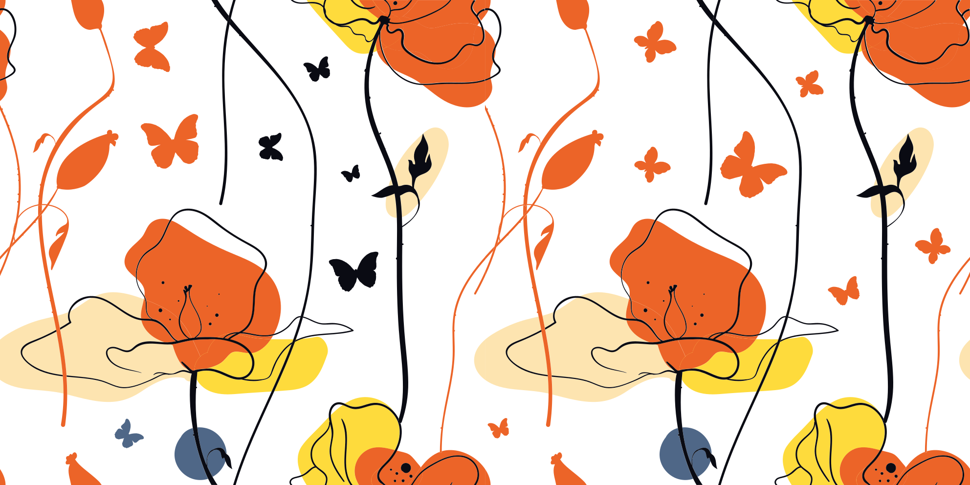 Vinylteppich Blumen Abstrakte mohnblumen - TenStickers