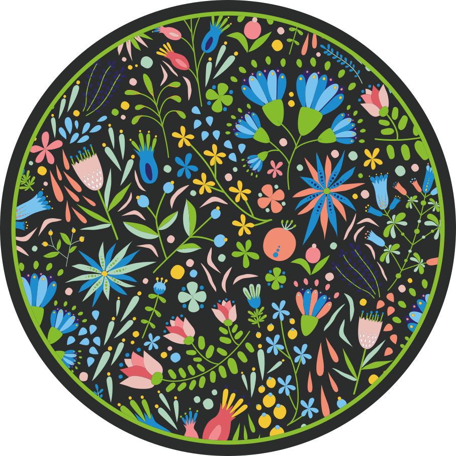 Vinyl Teppich Blumen lebendiger botanischer druck - TenStickers
