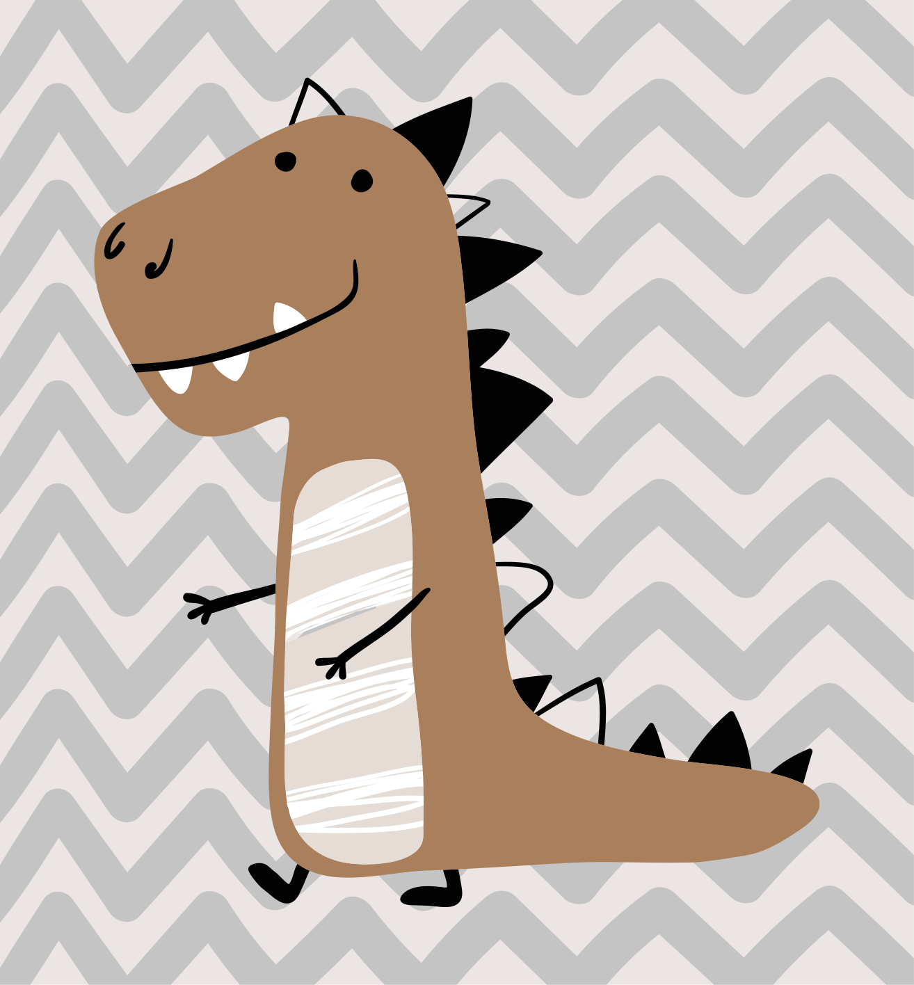 Vinyl Teppich kindlich braunes t-rex-baby - TenStickers