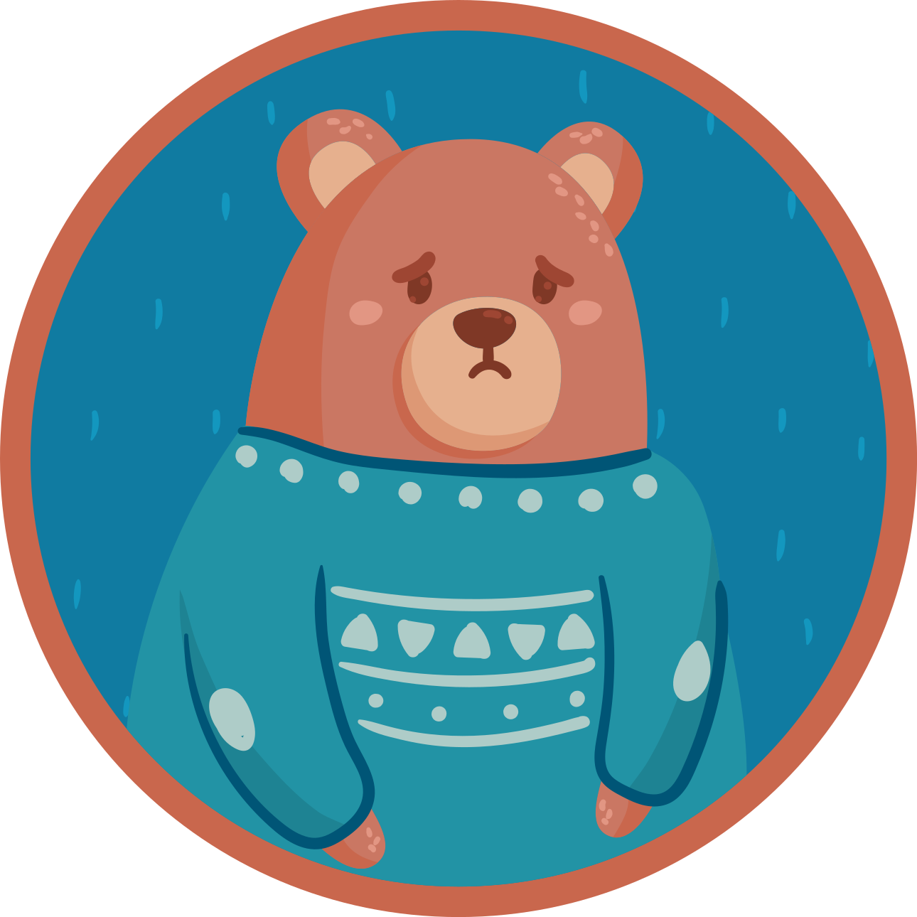 Vinyl Teppich Baby trauriger bärenpullover - TenStickers