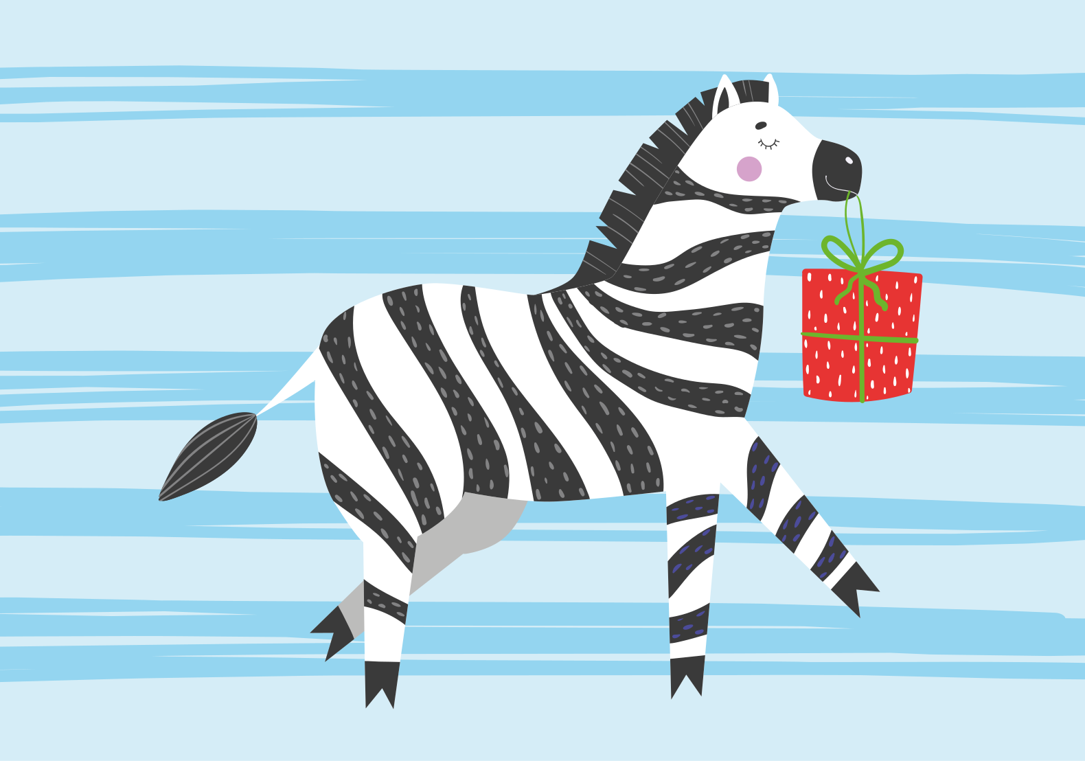 Vinyl Teppich Tiere zebra mit geschenk - TenStickers