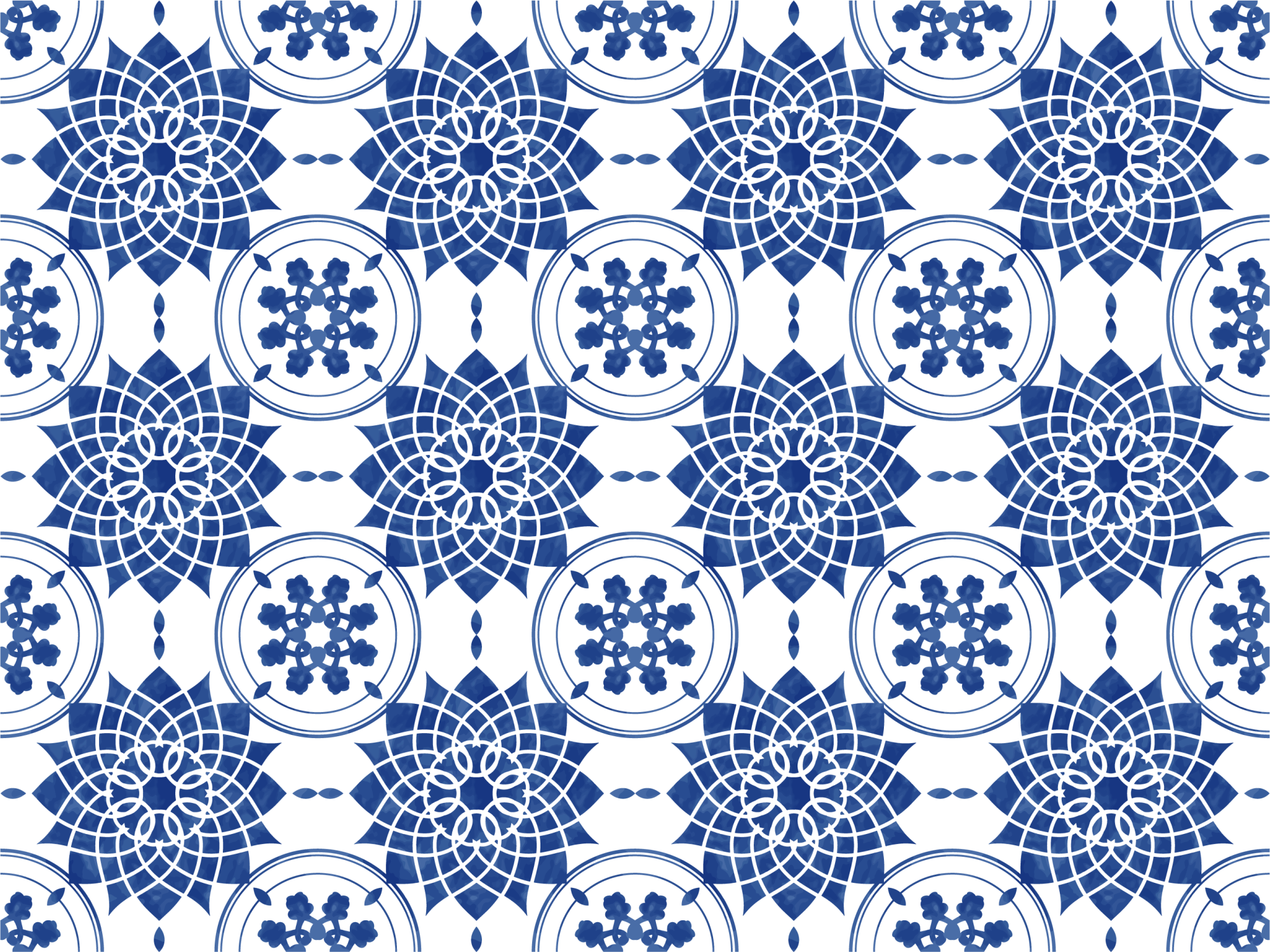 Vinyl Teppich Mandala komplizierte blaue motive - TenStickers