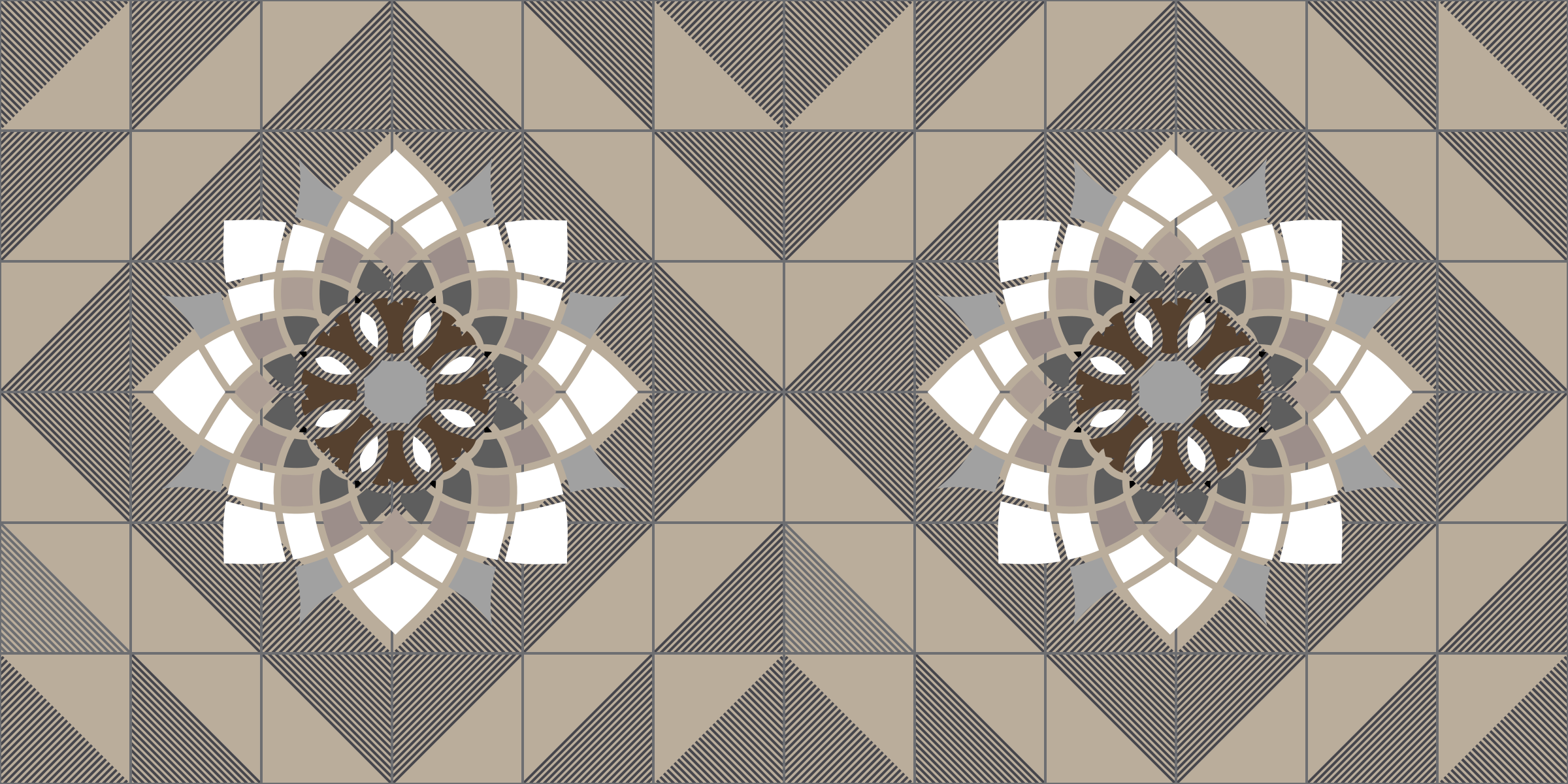 Vinylteppich Mosaik geometrisches blumenmotiv - TenStickers