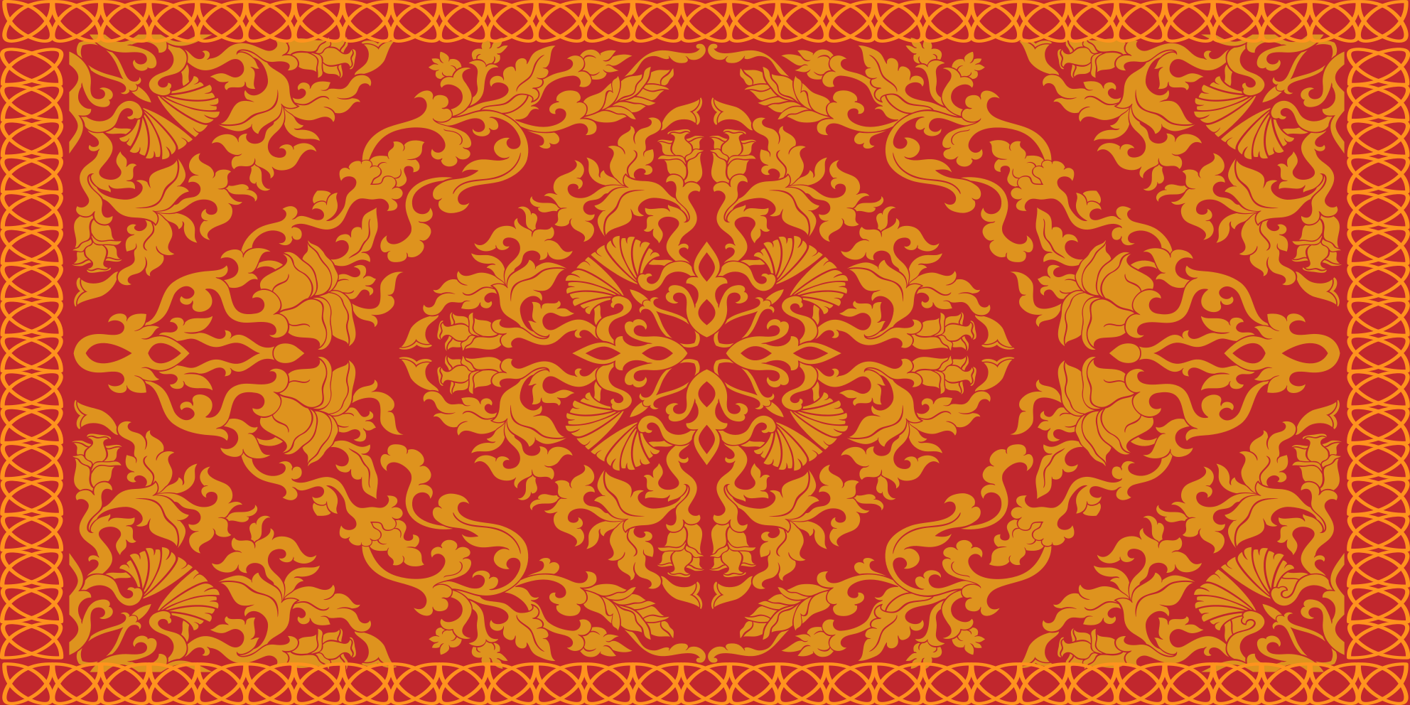 Vinyl Teppich Mandala kompliziertes florales element - TenStickers