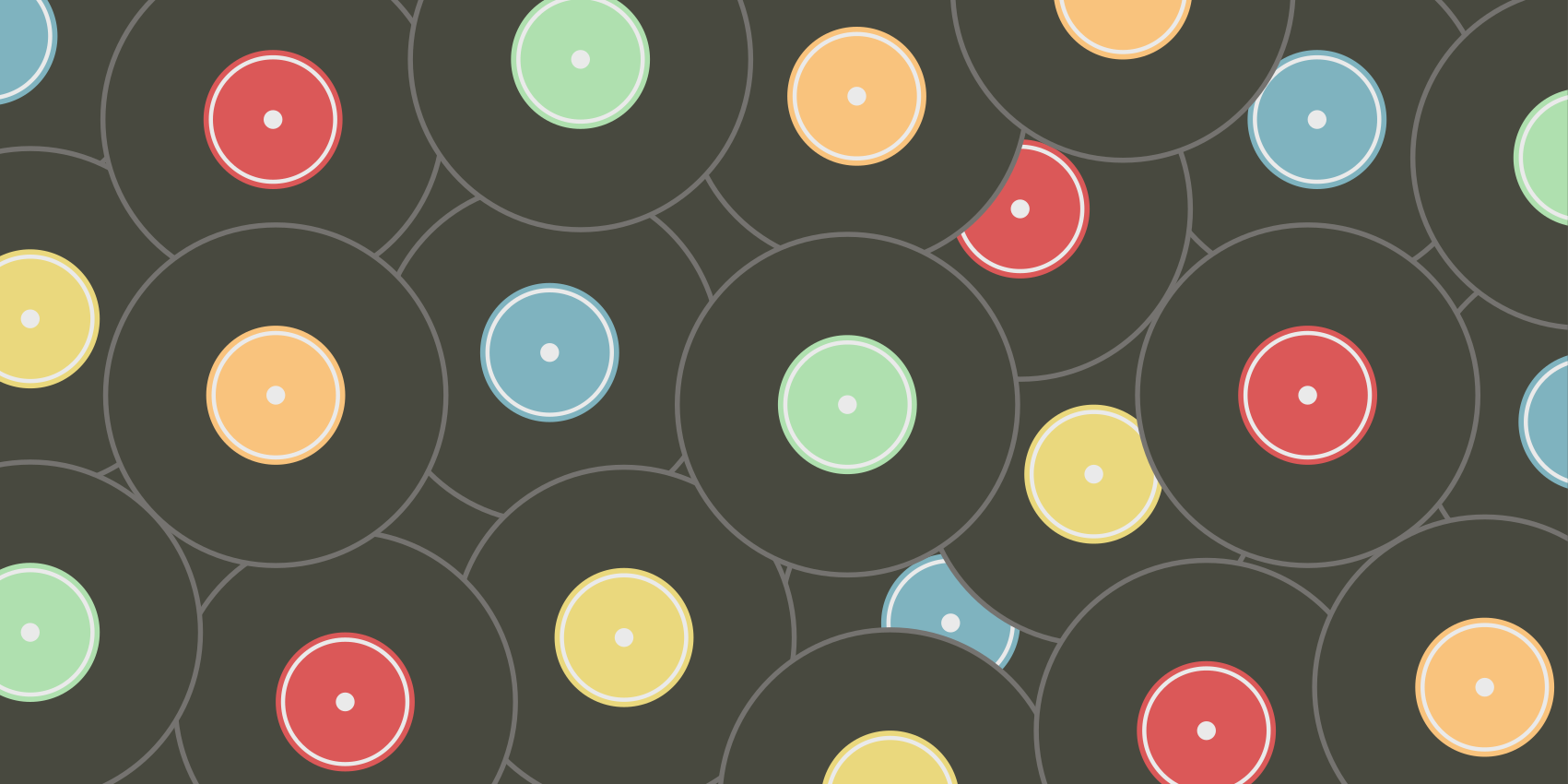 Vinyl teppich jugendzimmer mit lebhaften vinylscheiben - TenStickers