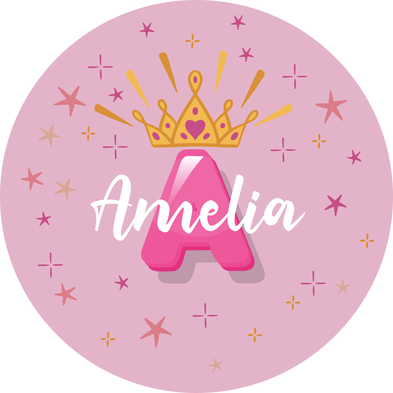 Vinyl Teppich kindlich prinzessin personalisierter name - TenStickers