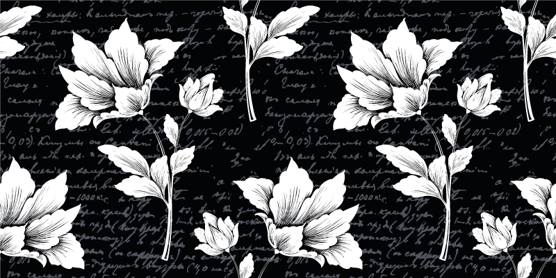 Vinyl Teppich Blumen anmutiges botanisches element - TenStickers