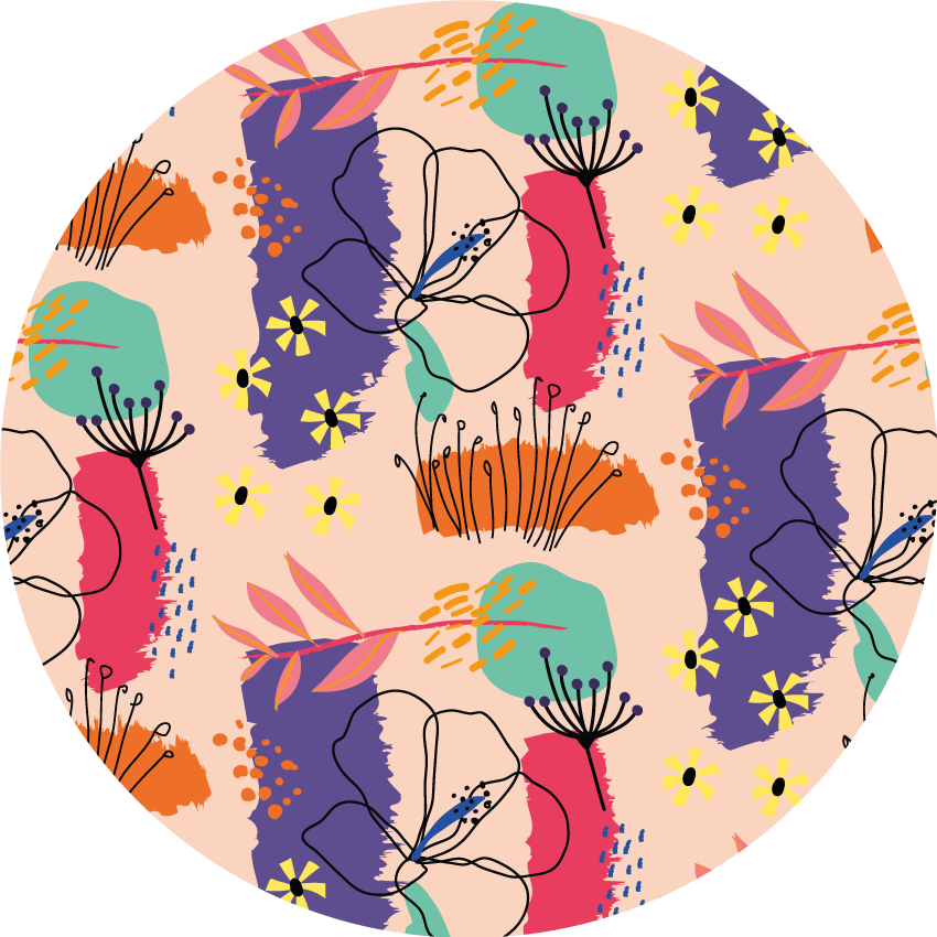Vinyl teppich blumen mit leuchtenden blumenmotiven - TenStickers