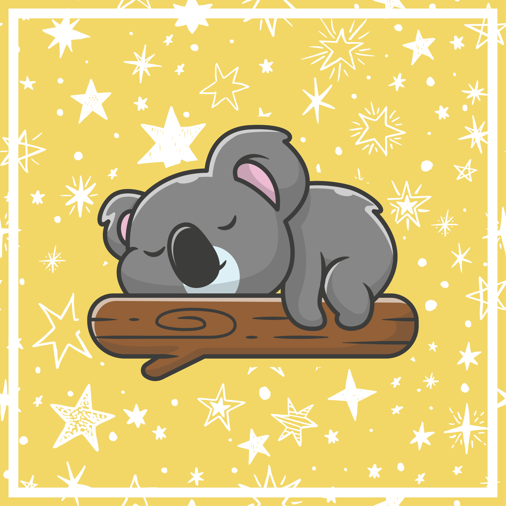 Vinylteppich Tiere Schlafender koala auf einem ast - TenStickers