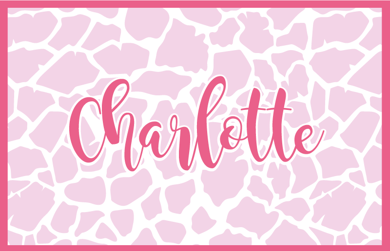 Vinyl Teppich mit Namen rosa kuh-design - TenStickers