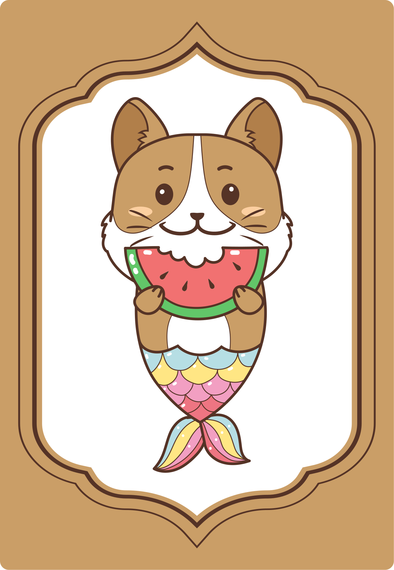 Vinyl Teppich Tiere süße meerjungfrau-figur - TenStickers