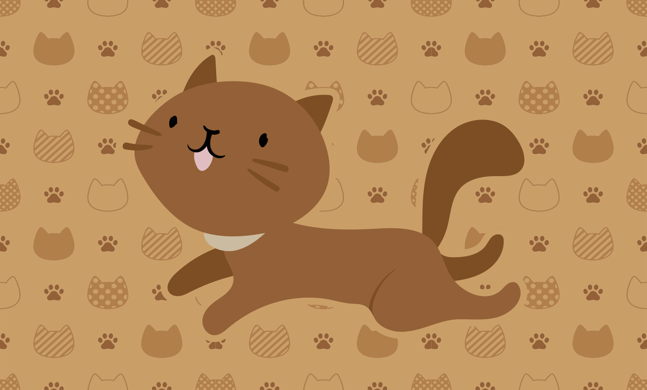 Vinylteppich Schlafzimmer Lächelnde braune katze zu fuß - TenStickers