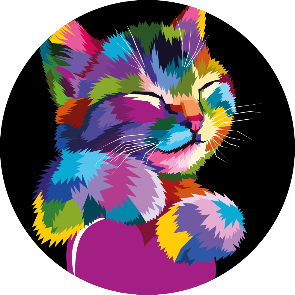 Vinyl Teppich Tiere lebendige katzenartige illustration - TenStickers