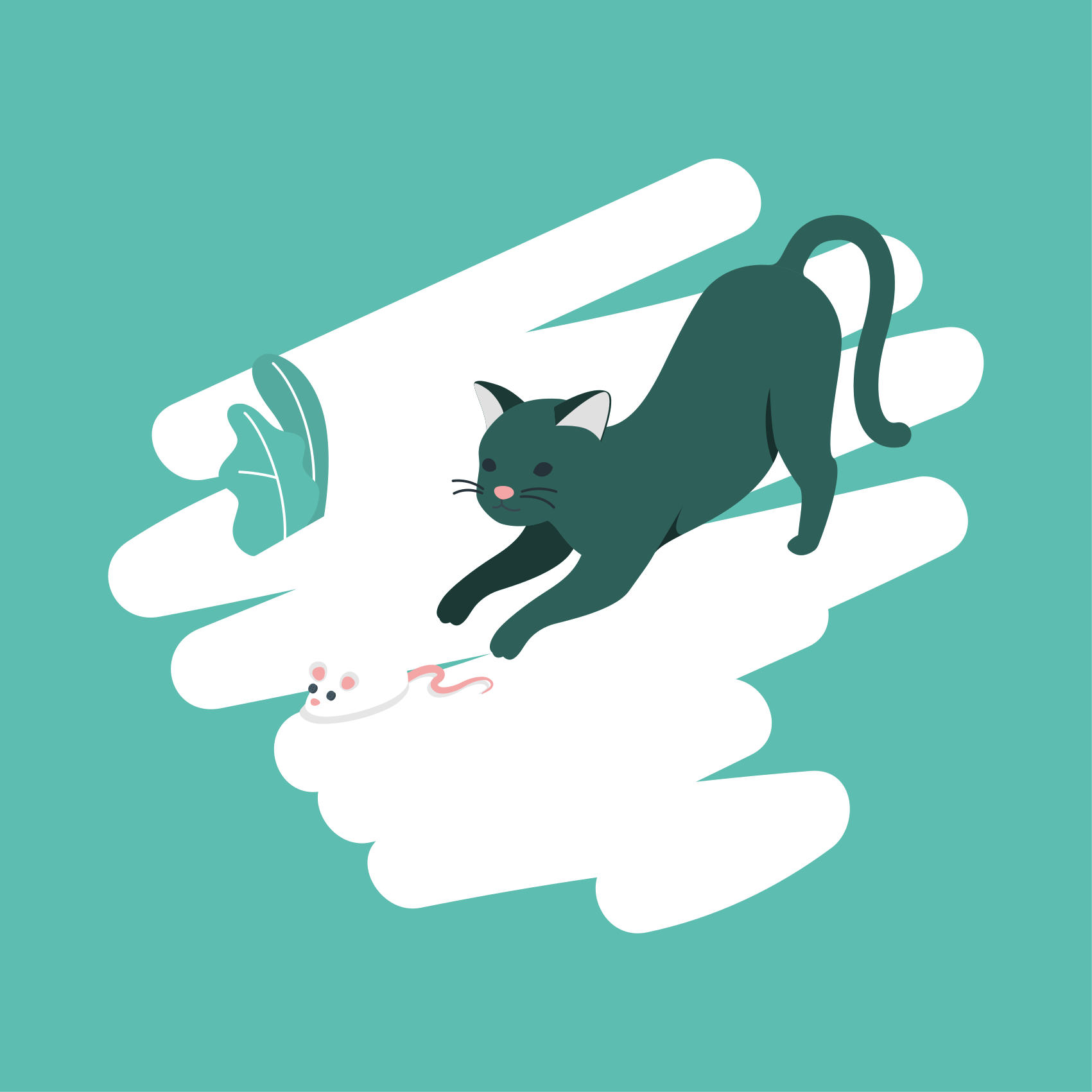 Vinyl Teppich Schlafzimmer spielerische katzenjagd - TenStickers