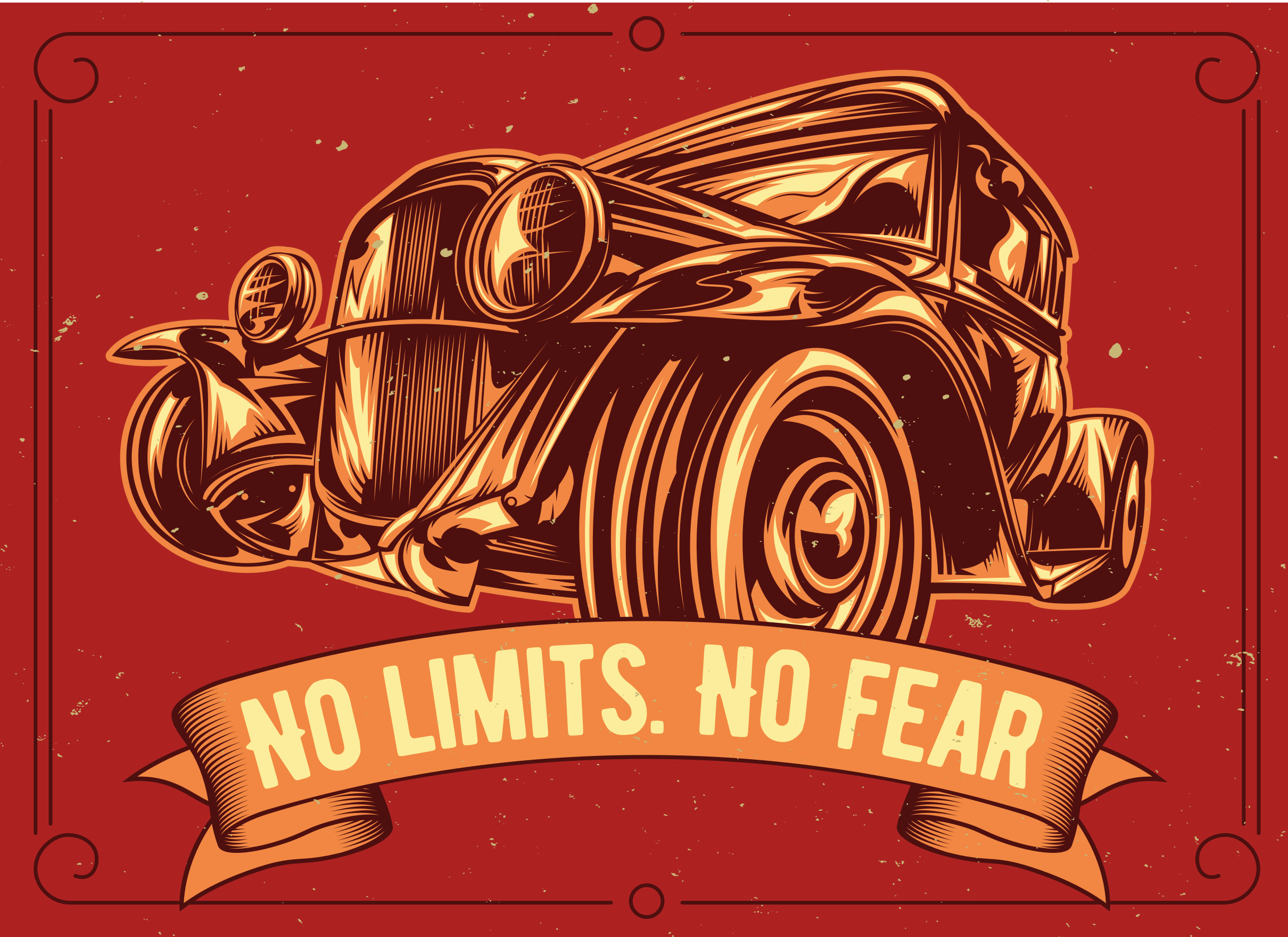 Vinyl Teppich Text oldtimer-illustration - TenStickers