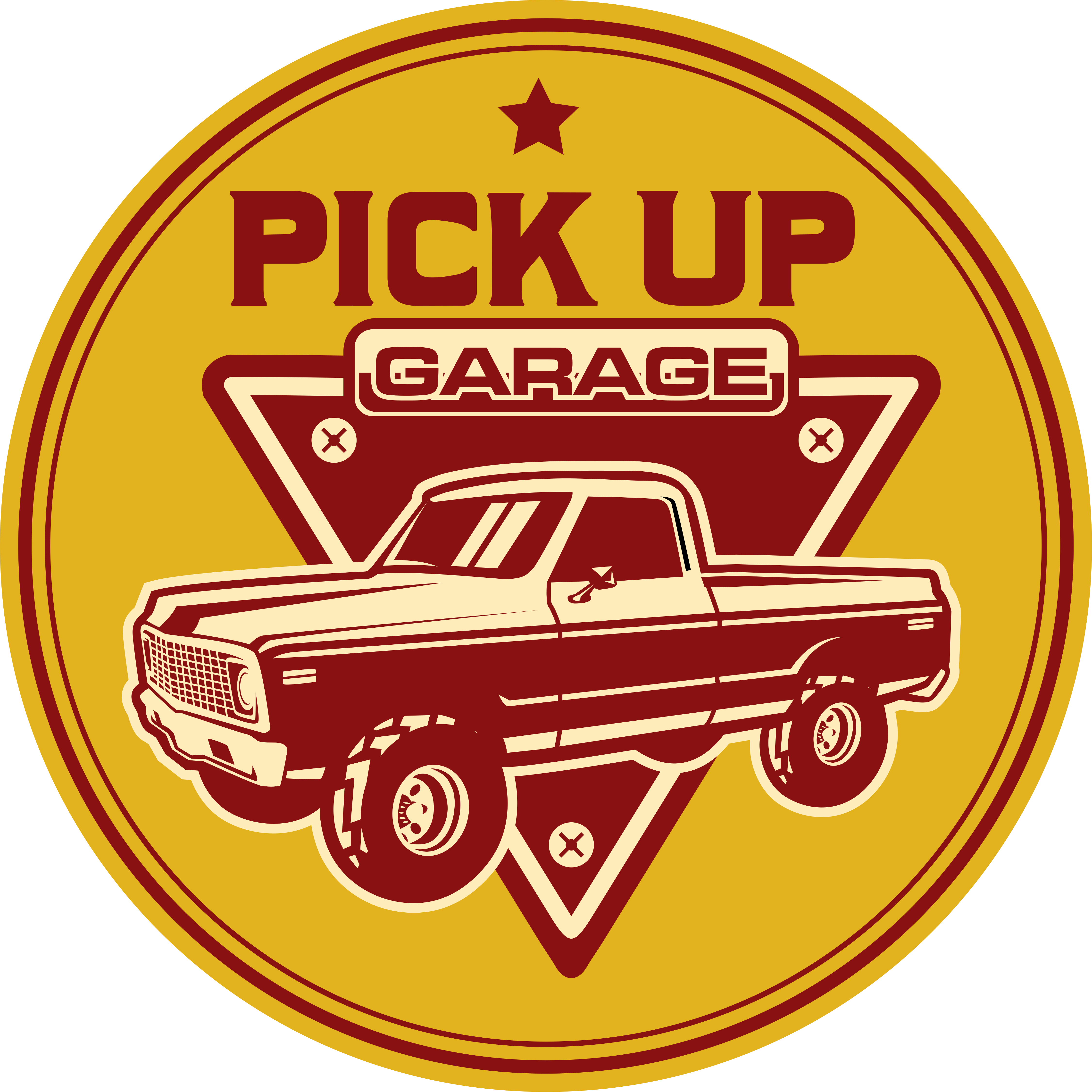 Vinyl Teppich Vintage klassische pickup-garage - TenStickers
