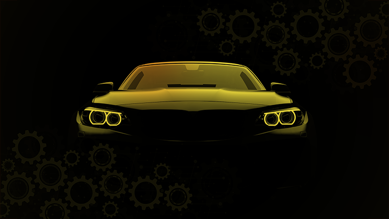 Vinyl Teppich Jugendzimmer sportliche autosilhouette - TenStickers