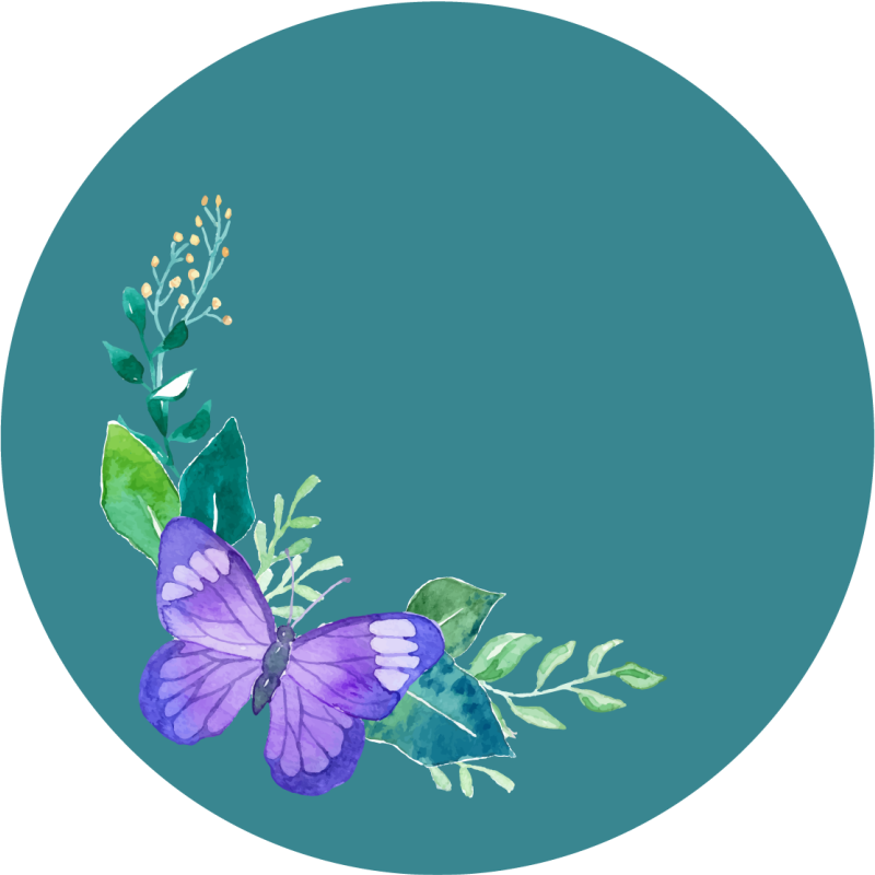 Vinyl Teppich Blumen schmetterling botanisches motiv - TenStickers