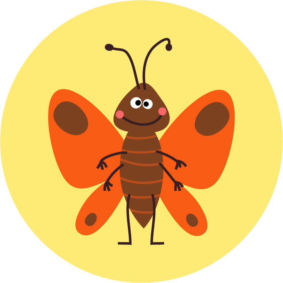 Vinyl teppich kinderzimmer mit fröhlichem schmetterling - TenStickers