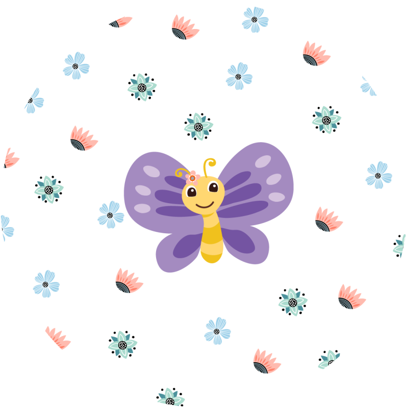 Vinyl Teppich Kinderzimmer lila schmetterlingsdesign - TenStickers