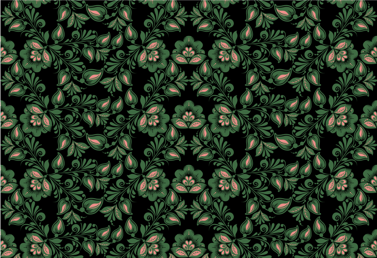 Vinyl Teppich Blumen botanisches grünmotiv - TenStickers