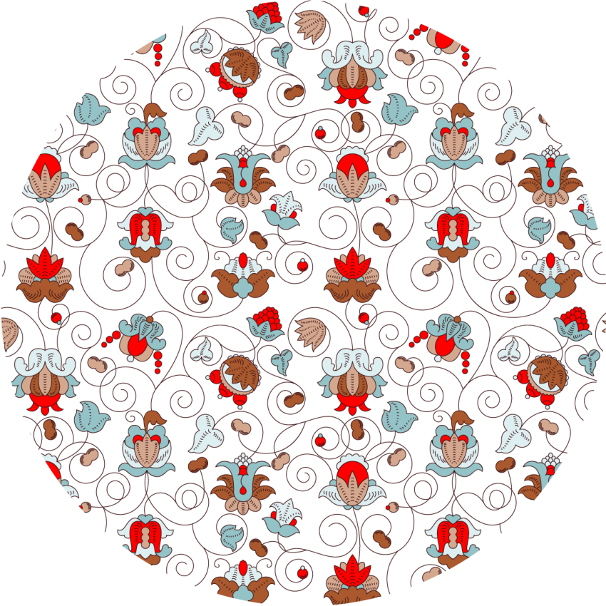 Vinyl Teppich Blumen kreisförmiger botanischer spiralakzent - TenStickers