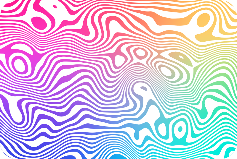 Vinylteppich Schlafzimmer Minimales buntes kurviges linienmuster - TenStickers