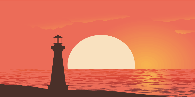 Vinyl teppich natur küsten sonnenuntergang ansicht - TenStickers