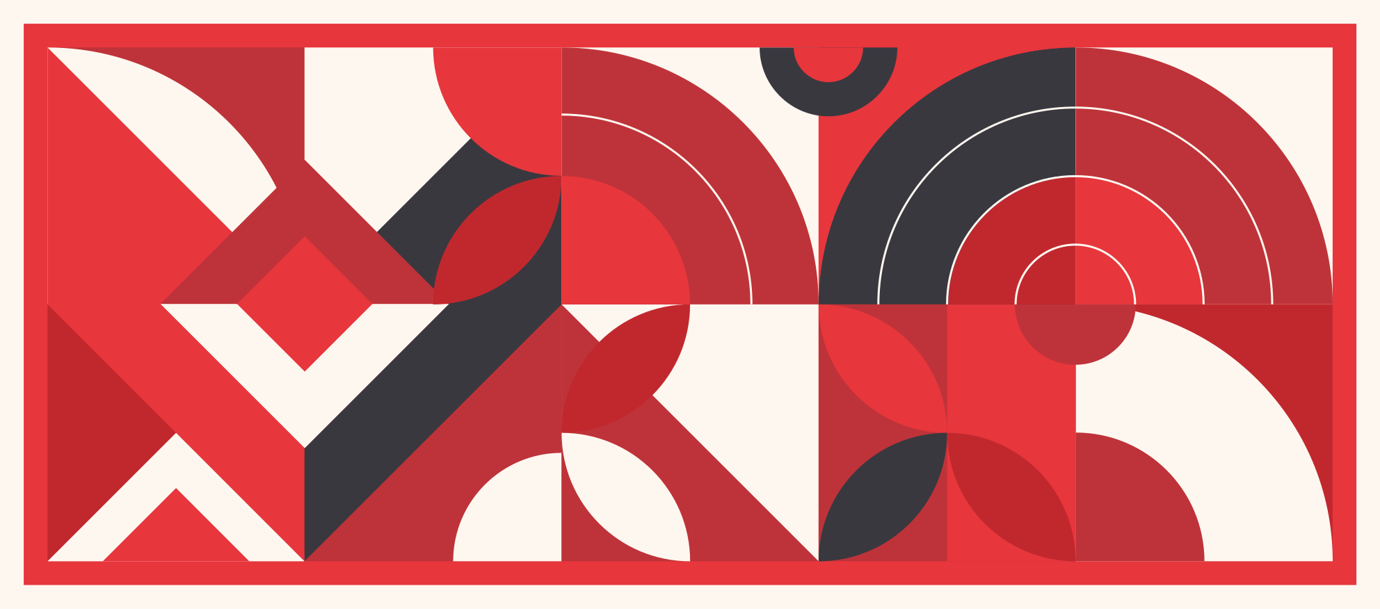 Vinyl Teppich geometrisch kräftige abstrakte formen - TenStickers