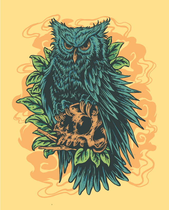 Vinyl Teppich Tiermuster mystische eulenkunst - TenStickers