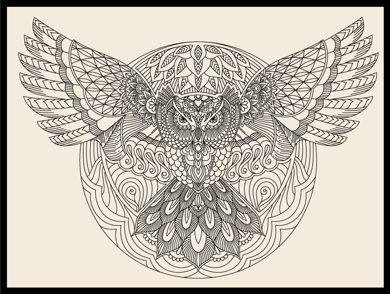 Vinylteppich Schlafzimmer Schwarze eule mit offenen flügeln - TenStickers