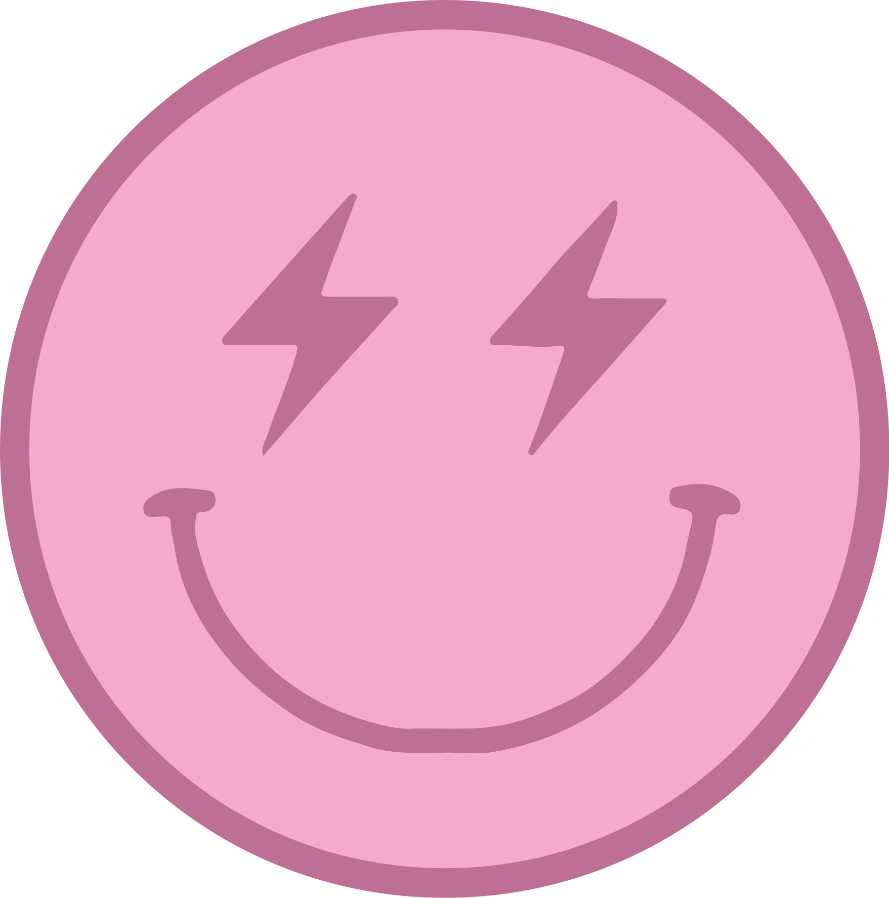 Vinylteppich modern Rosa blitz-smiley-gesicht - TenStickers