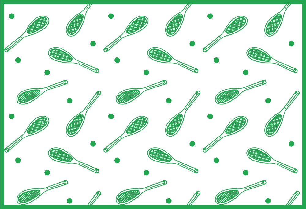 Vinyl teppich kindlich mit tennisracket-muster - TenStickers