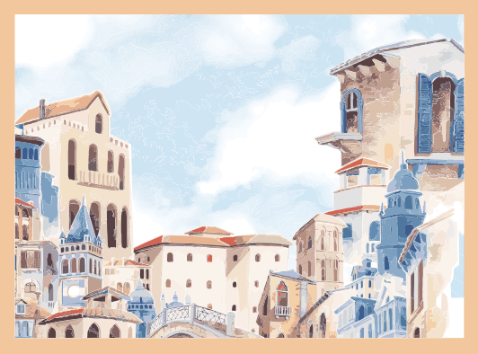 Vinyl Teppich Schlafzimmer küstenstadtbild - TenStickers