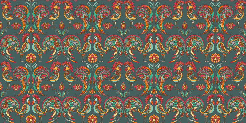 Vinylteppich Mosaik farbenfrohe folkloristische motive - TenStickers