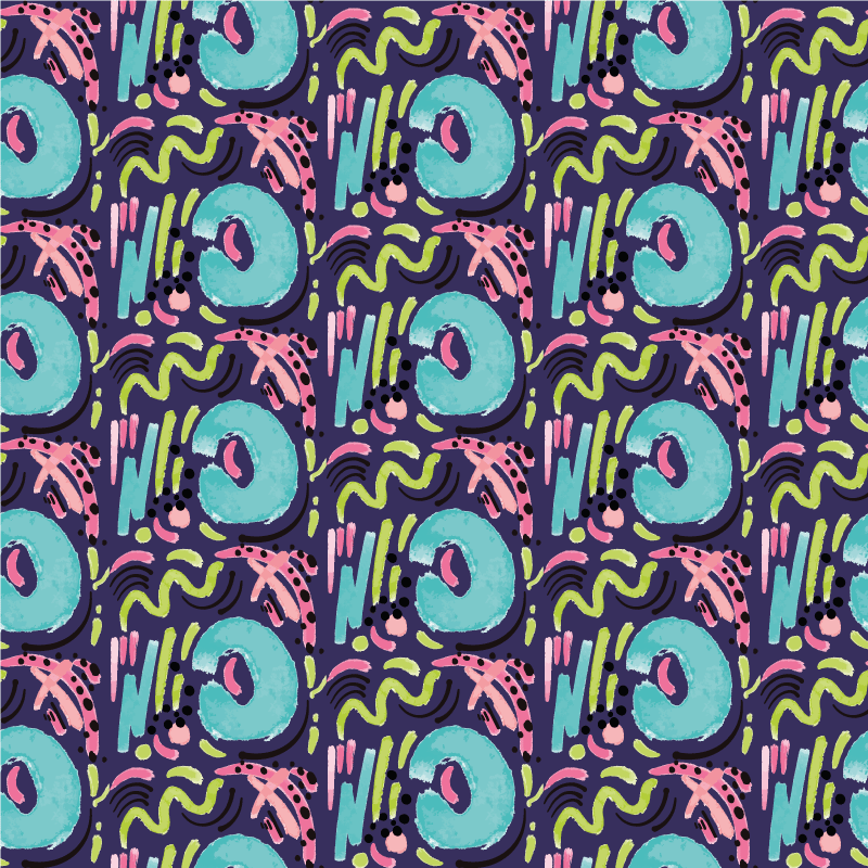 Vinyl Teppich kindlich verspieltes buntes muster - TenStickers