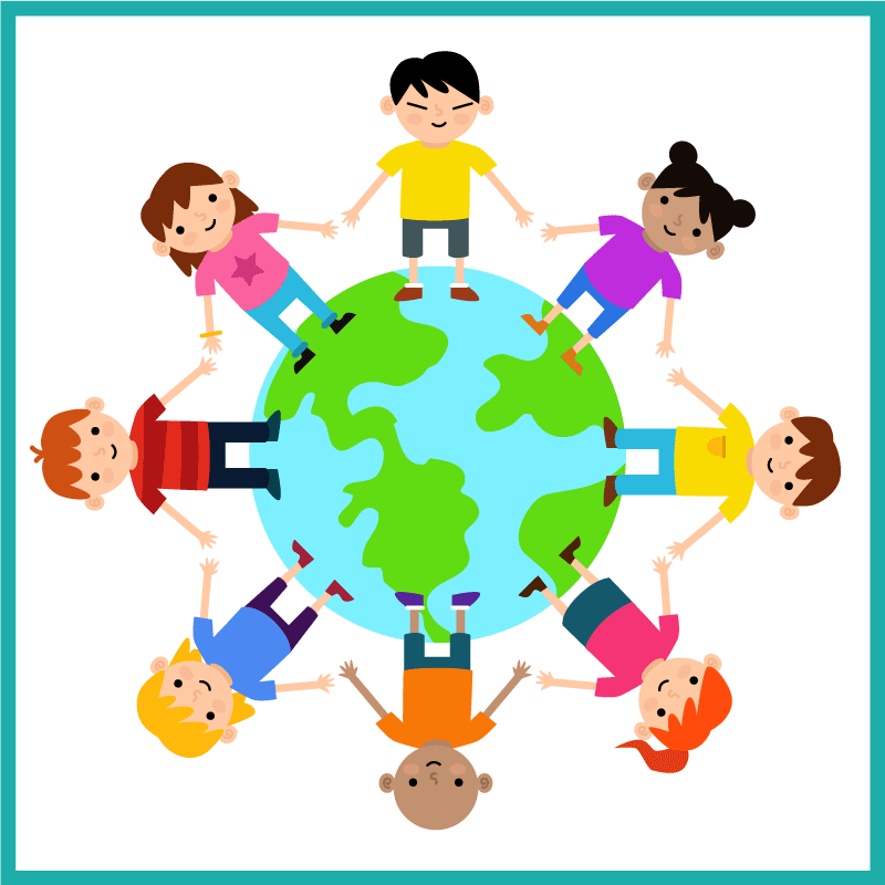 Vinyl Teppich kindlich welt hält hände - TenStickers