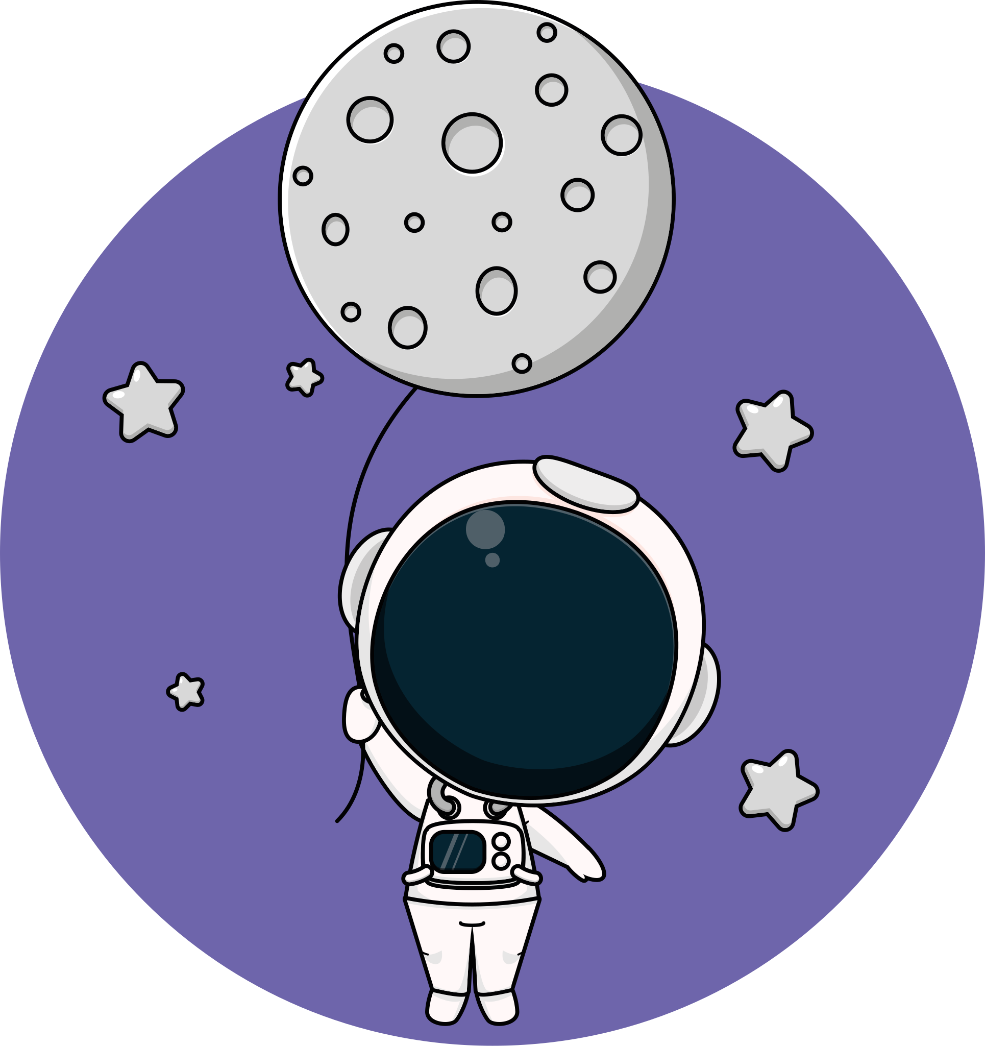 Vinylteppich kindlich Süßer astronaut und mondballon - TenStickers