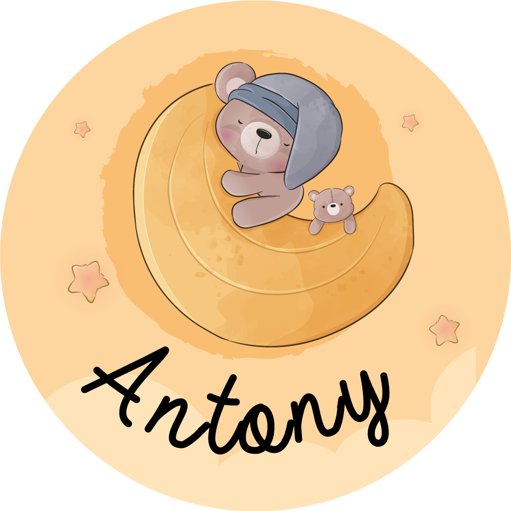 Vinyl Teppich mit Namen namensträger Schlafbär - TenStickers