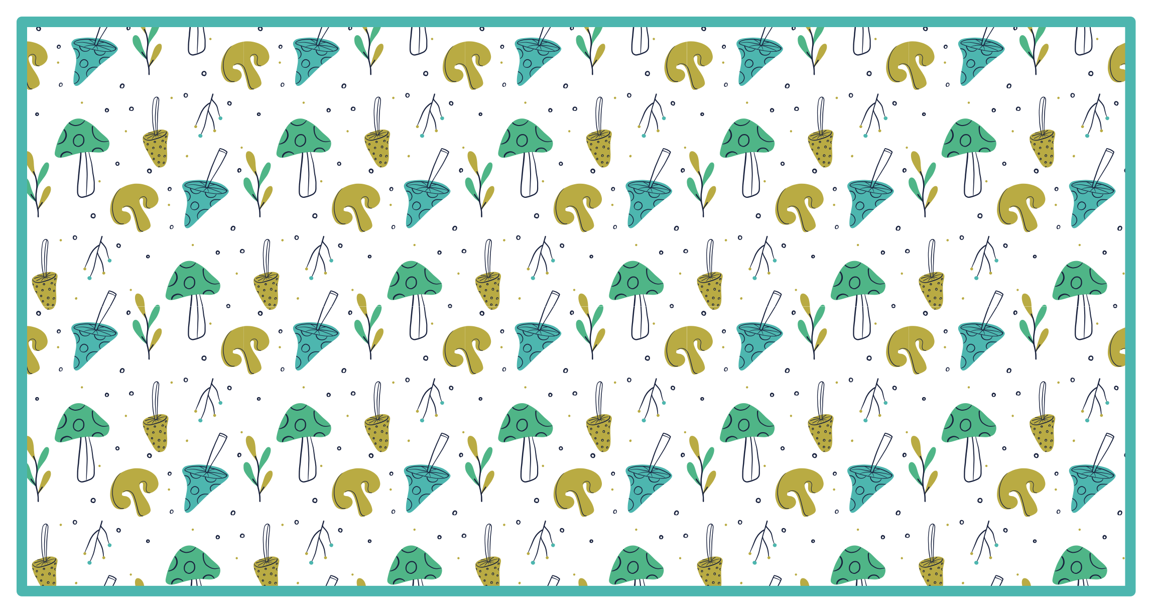 Vinyl teppich natur mit verspieltem pilzmuster - TenStickers