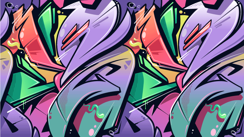 Vinylteppich Textur Bunte graffiti-straßenkunst - TenStickers