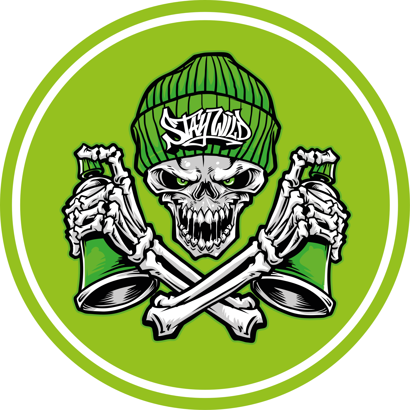 Vinyl Teppich rund schädel und getränke - TenStickers